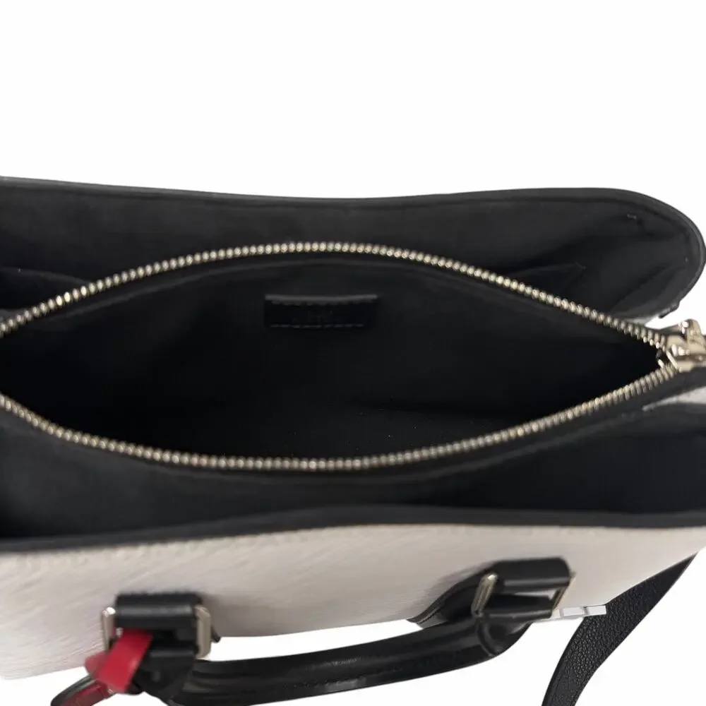 Louis Vuitton Soufflot Epi BB White Black Leather Two Way Handbag AS IS